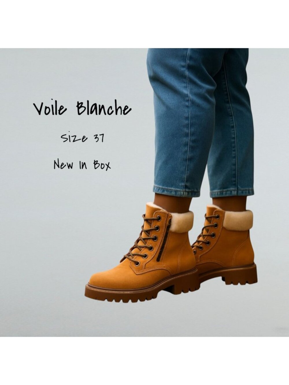 Voile Blanche Cleofe Shearling Leather Ankle Booties Women’s 37 New - Picture 2 of 8